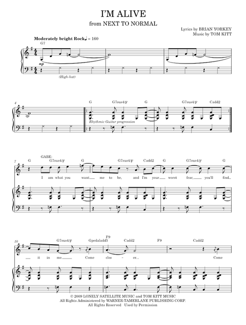 I'm Alive - Tom Kitt (Piano Vocal)