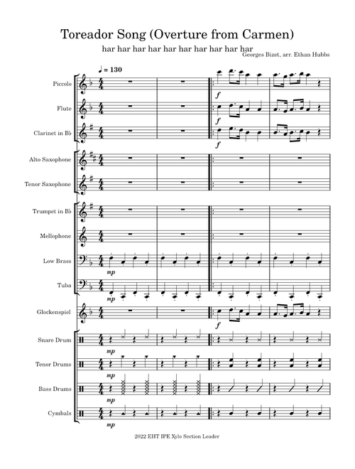The toréador song – Georges Bizet Toreador Song (Overture from Carmen)