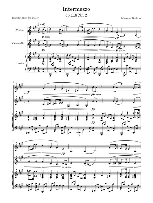 Intermezzo in A Major, Op 118, No. 2 – Johannes Brahms