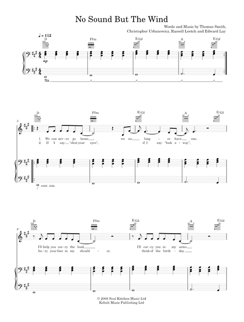 No sound but the wind - Editors (Piano-Voice-Guitar)