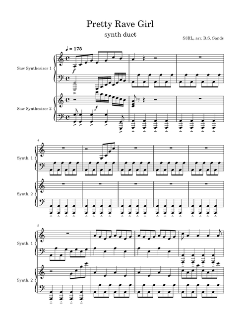 Pretty Rave Girl - piano edition