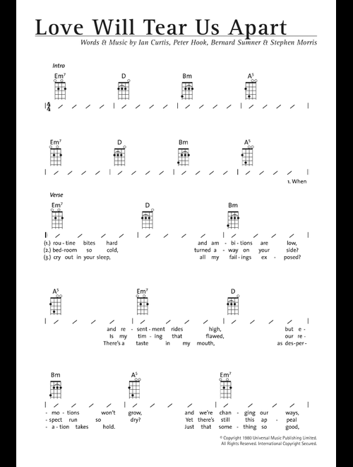 Love Will Tear Us Apart - Joy Division (Ukulele Chords-Lyrics)