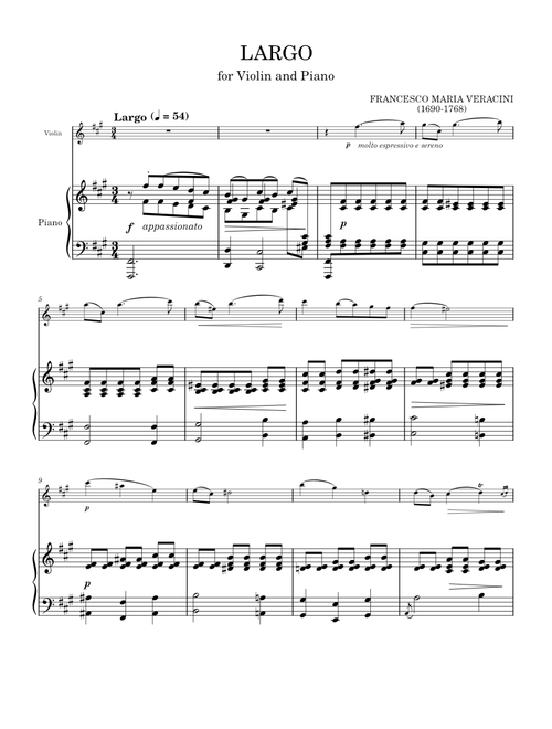 Largo – Francesco Maria Veracini Largo - Francesco Maria Veracini
