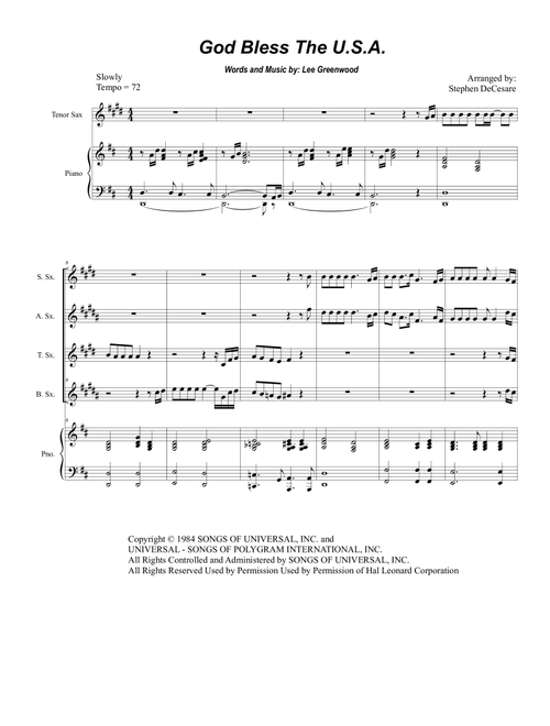God Bless The U.S.A. (Arr. Stephen DeCesare) - Lee Greenwood (Woodwind Ensemble)