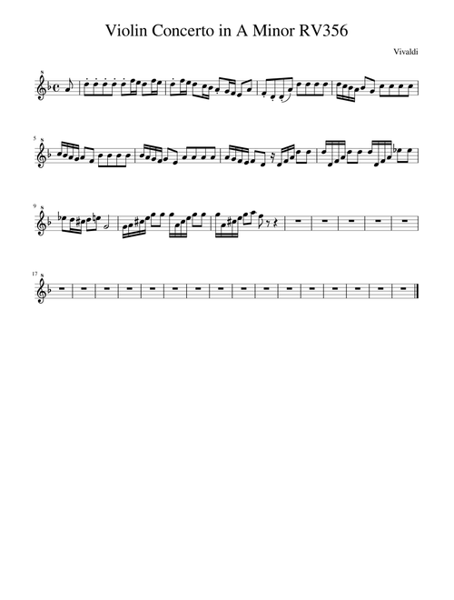 Violin Concerto in A Minor RV356