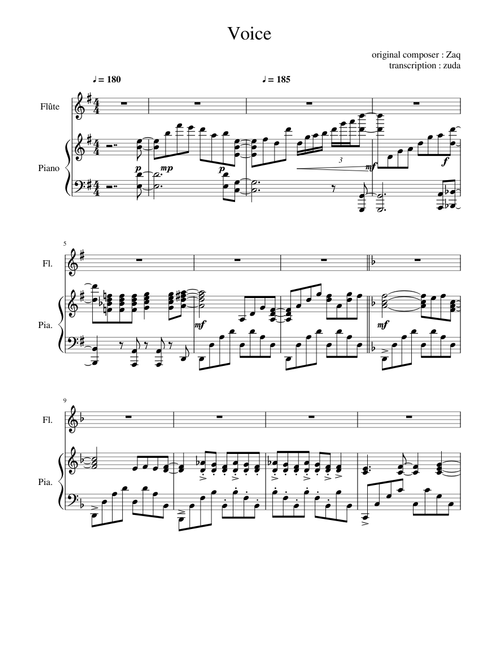 Chuunibyou demo koi ga shitai ren OP - Voice (Zaq) for piano + voice