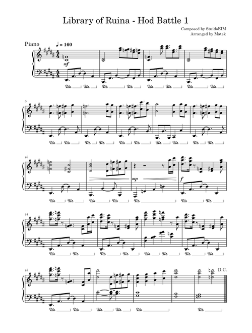 Library Of Ruina 楽譜　新品未開封 Library of Ruina sheet music by Matek8338 | Play, print, and
