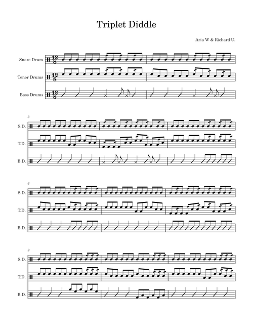 Triplet Diddle (5 basses)
