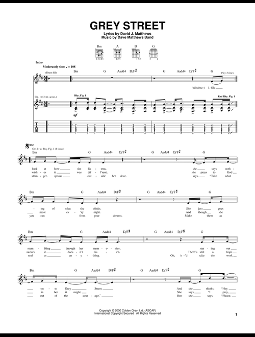 Grey Street - Dave Matthews Band (Guitar Tab)