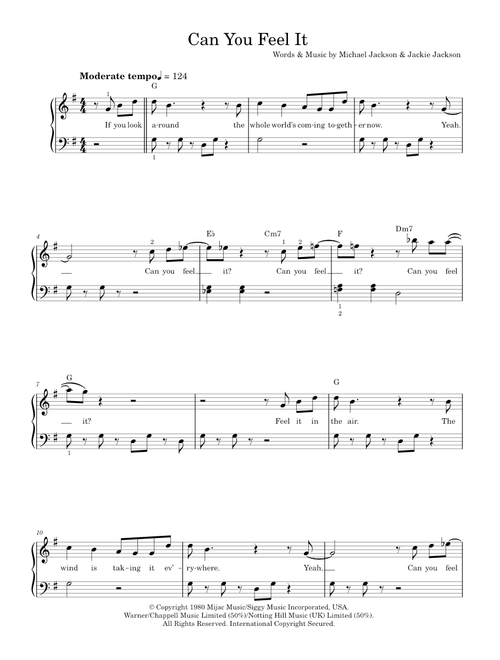 Can You Feel It - Michael Jackson, The Jackson 5 (Easy Piano)