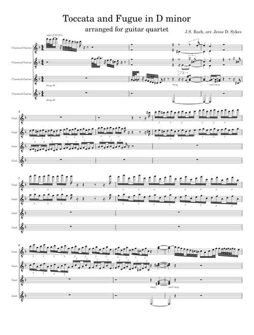 Toccata and Fugue in D minor - Guitars