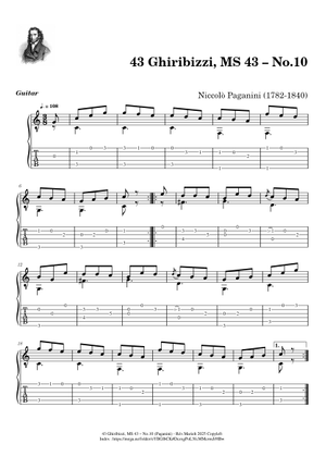 43 Ghiribizzi, MS 43 – No.12 – Niccolò Paganini - Tablature Sheet
