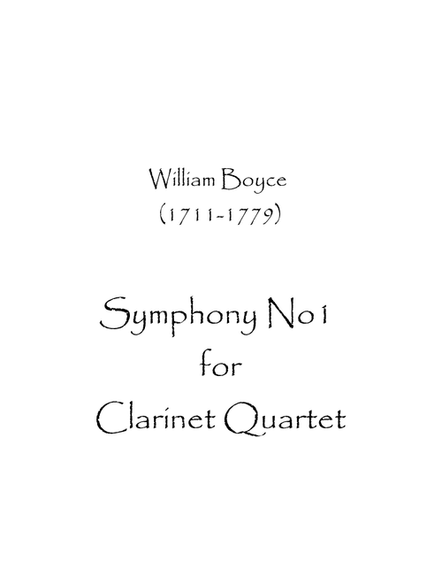 Symphony No.1 (Arr. Spence Bundy) - William Boyce (1711-1779) (Woodwind Ensemble)