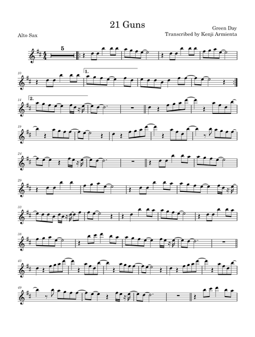 21 Guns by Green Day - Eb Instruments