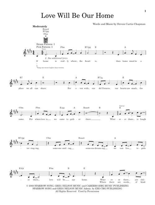 Love Will Be Our Home - Sandi Patty, Steven Curtis Chapman (Easy Guitar)