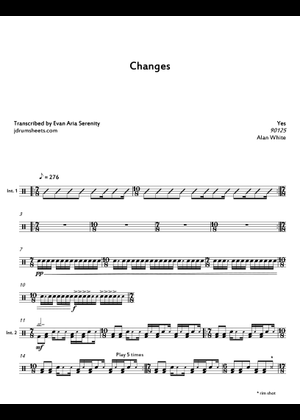 Play Official version of Changes Sheet Music by Yes for Guitar ...