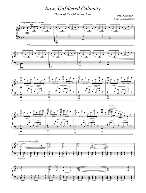 Calamity Mod OST | DM DOKURO - Raw, Unfiltered Calamity (Piano solo)