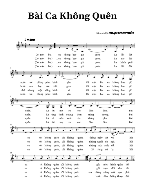 Bài Ca Không Quên – Phạm Minh Tuấn