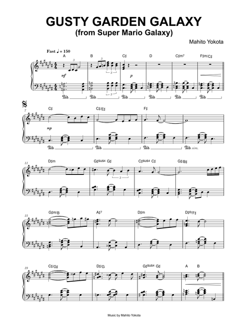 Gusty Garden Galaxy (from Super Mario Galaxy) - Mahito Yokota (Piano)