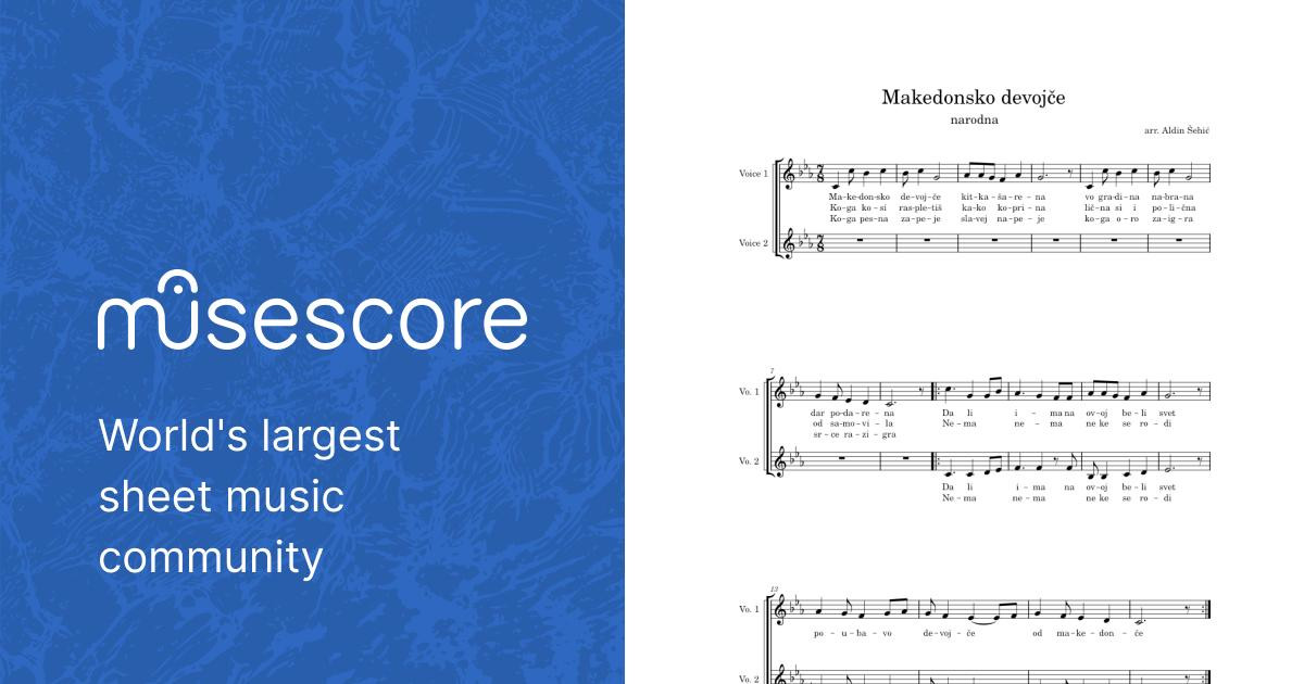 Makedonsko devojce Sheet music for Voice (other) (Choral) | Musescore.com