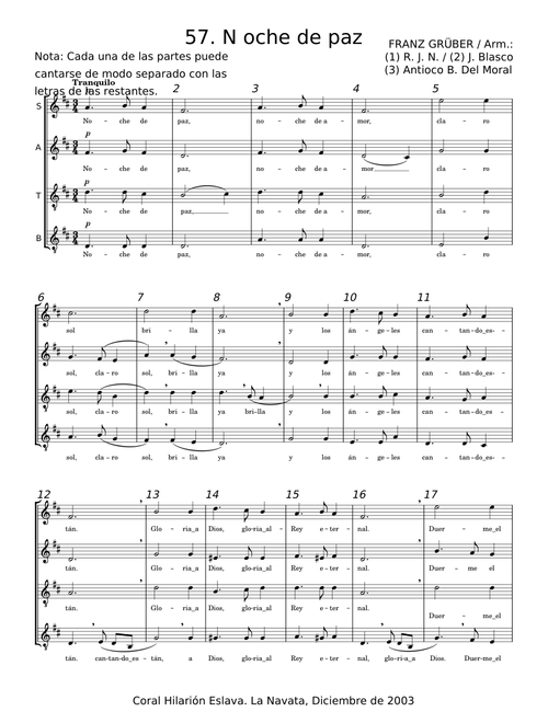 57. Noche de paz - FRANZ GRÜBER;R. J. N.;J. Blasco;Antioco B. Del Moral