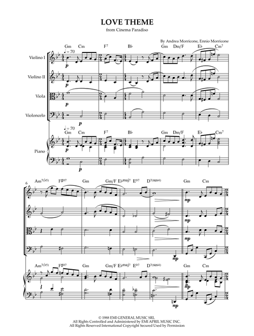 Love Theme (tema D'amore) (Arr. Karen Gueiros) - Andrea Morricone, Ennio Morricone (String Quartet)