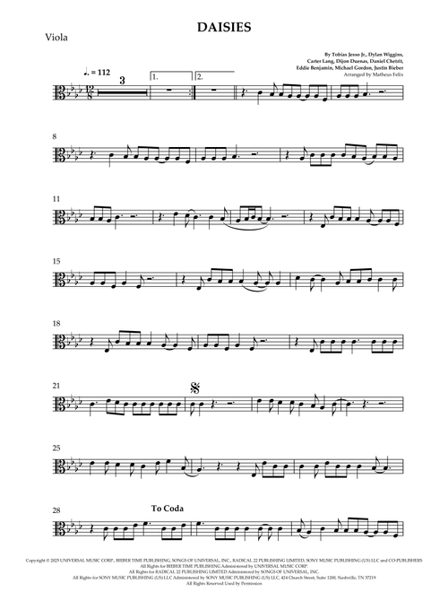 Daisies (Arr. Matheus Felix) - Justin Bieber (Viola Solo)