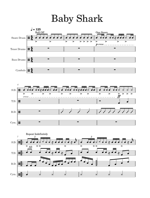 Baby Shark Drum Cadence