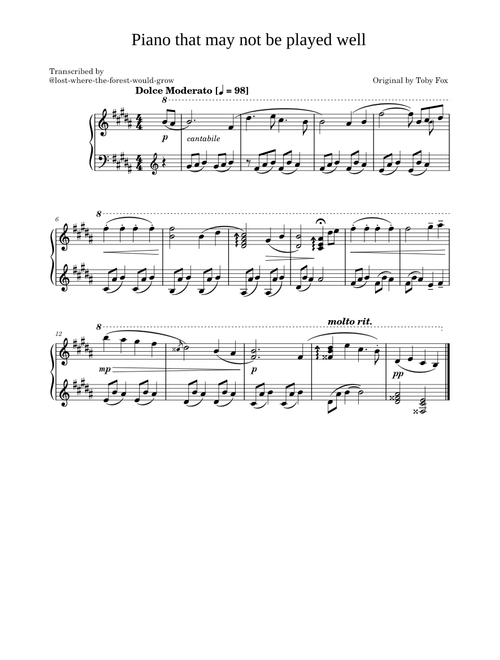 Piano that may not be played that well – Toby Fox
