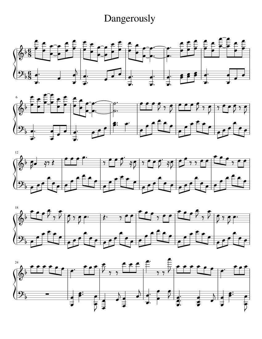 Dangerously Sheet music for Piano (Solo) | Musescore.com
