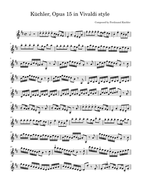Küchler, Violin Concertino Op.15 in Vivaldi Style
