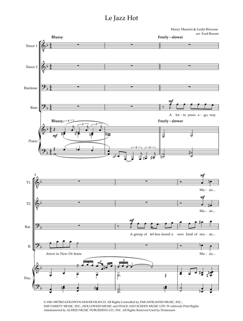 Le Jazz Hot (Arr. Fred Broom) - Henry Mancini, Leslie Bricusse (Choral, TTBB)
