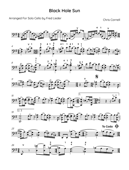 Black Hole Sun (Arr. Fred Lieder) - Soundgarden (Cello Solo)