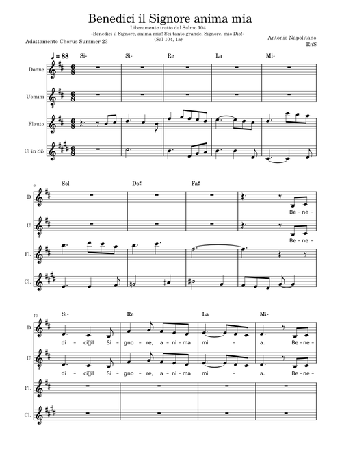 Benedici il Signore anima mia
