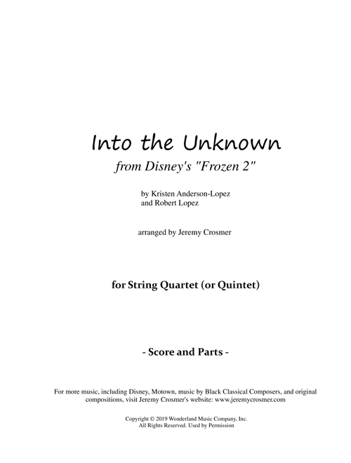 Into The Unknown (Arr. Jeremy Crosmer) - Panic! At The Disco (String Quartet)