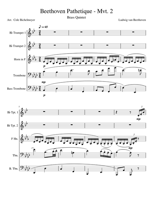 Sonate No. 8 “Pathétique”, 2nd Movement - Op. 13 – Ludwig Van Beethoven