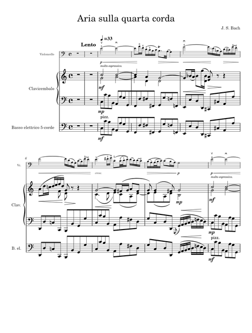 Air on the G string for cello - J. S. Bach