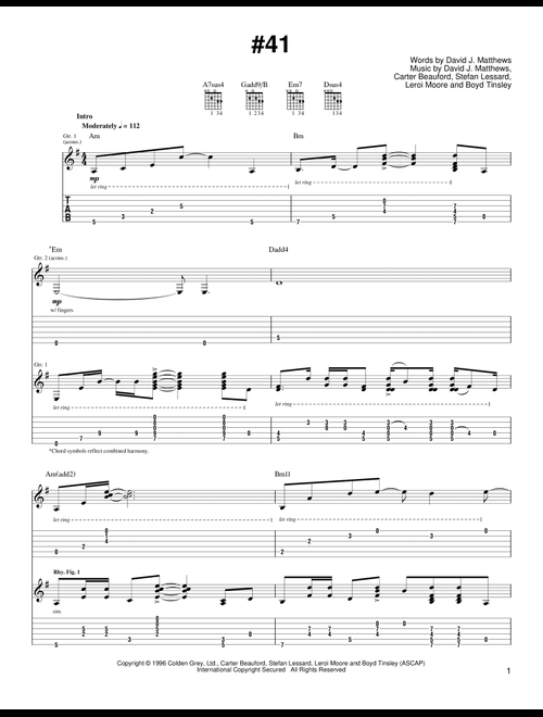 #41 - Dave Matthews & Tim Reynolds, Dave Matthews, Dave Matthews Band (Guitar Tab)