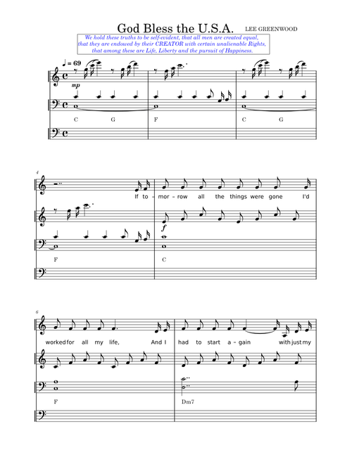 God bless the USA – Lee Greenwood