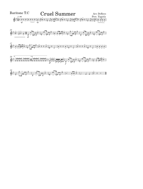 Cruel Summer - Taylor Swift (Baritone T.C)