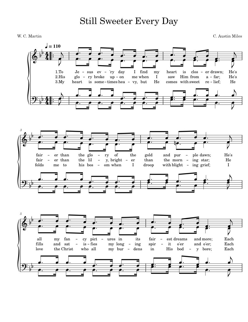 Still Sweeter Every Day Sheet Music for Piano (SATB) | MuseScore.com