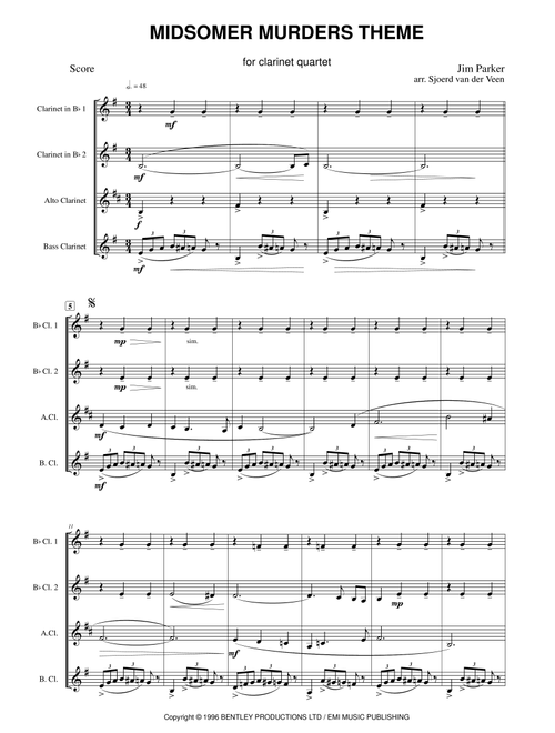 Midsomer Murders (main Title/cues) (Arr. Sjoerd van der Veen) - Jim Parker (Woodwind Ensemble)