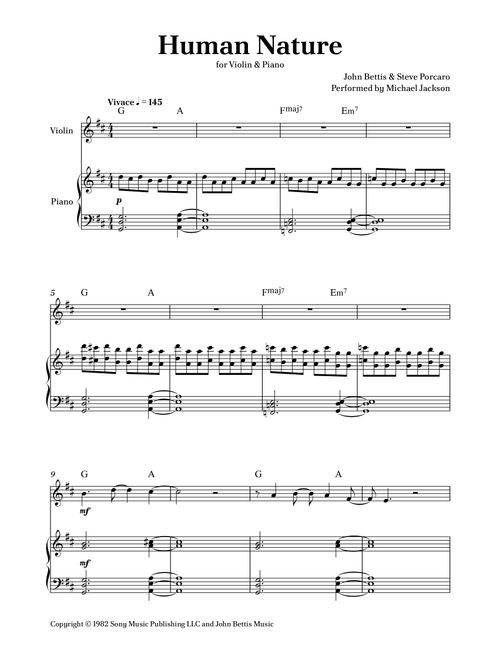 Human Nature (Arr. Caio Costa) - Michael Jackson (Violin and Piano)