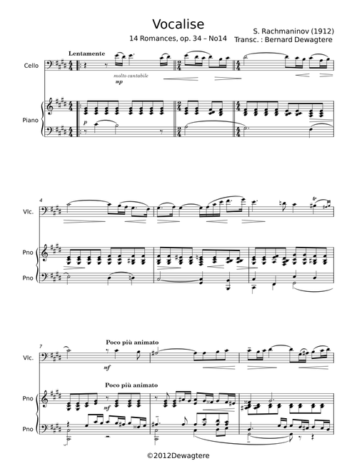 Vocalise (No.14 from Fourteen Songs, Op.34) - Sergei Rachmaninoff