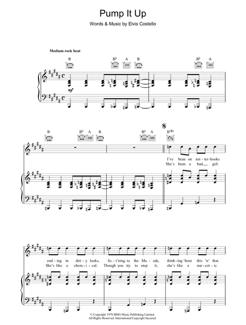 Pump It Up - Elvis Costello (Piano-Vocal-Guitar (Piano Accompaniment))