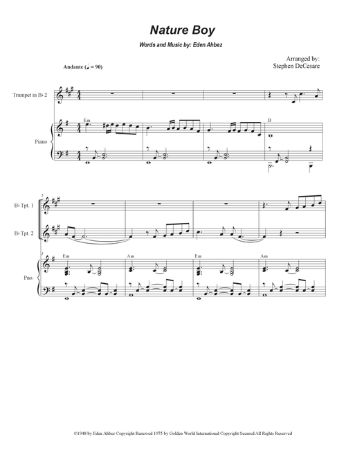 Nature Boy (Arr. Stephen DeCesare) - Nat King Cole (Brass Ensemble)