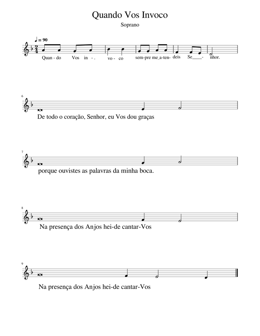 Quando_Vos_Invoco_soprano Sheet music for Soprano (Solo)