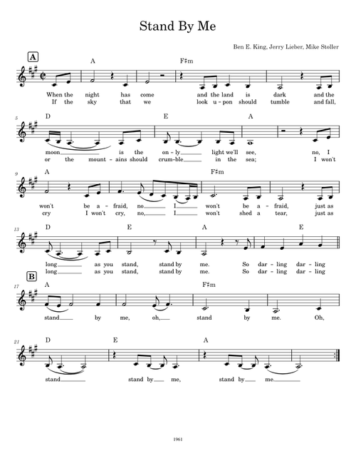 Stand By Me Lead Sheet