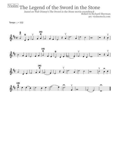 The Sword in the Stone (easy solo violin)