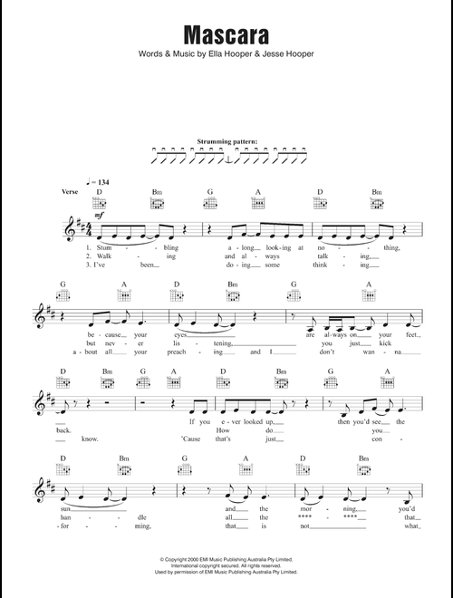 Mascara - Killing Heidi (Lead Sheet - Fake Book)